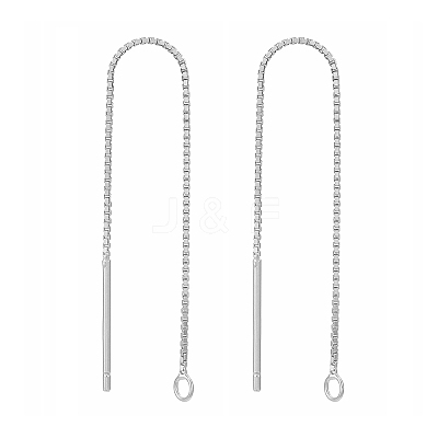 Anti-Tarnish Rhodium Plated 925 Sterling Silver Stud Earring Findings STER-E051-B-01P-1