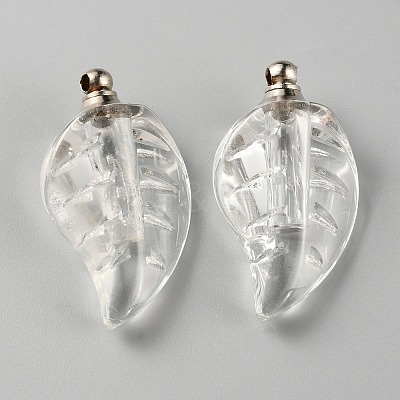 Glass Bottle Locket Pendants GLAA-WH0033-68-1