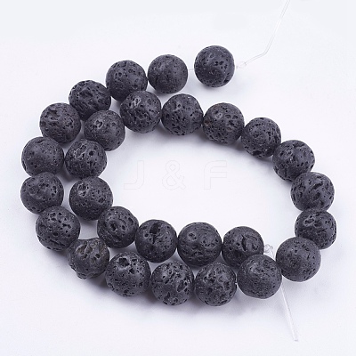 Natural Lava Rock Stone Bead Strands X-G-R193-18-14mm-1