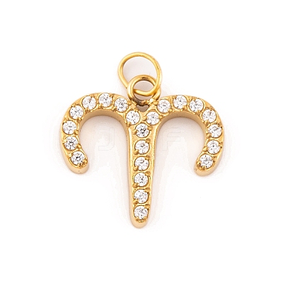 316 Stainless Steel Micro Pave Cubic Zirconia Pendants STAS-K284-01A-G-1