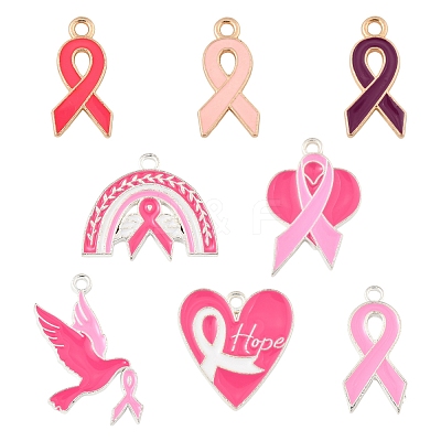 28Pcs 8 Styles Alloy Enamel Pendants ENAM-FS0002-36-1