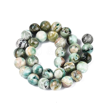 Natural Green Line Jasper  Beads Strands G-B128-A03-05-1