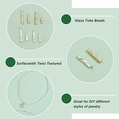 1600Pcs 8 Style Glass Twisted Bugle Beads SEED-PH0002-10-1