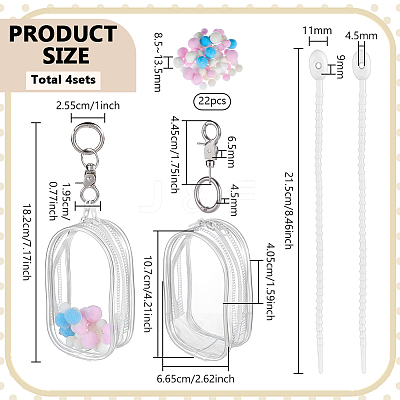 Rectangle Transparent PVC Plastic Storage Zipper Bags ABAG-WH0032-114A-1