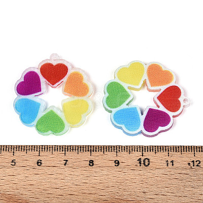 Pride Style Printed Acrylic Rainbow Pendants SACR-B005-01C-1