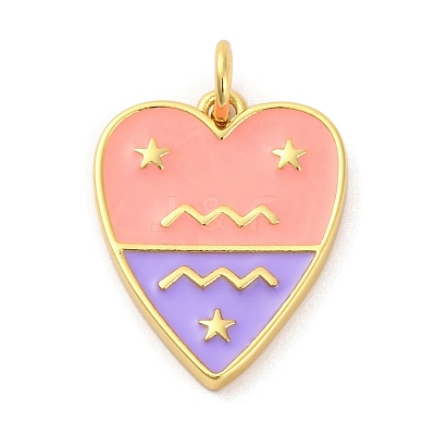 Brass Enamel Pendants KK-Z077-01G-08-1