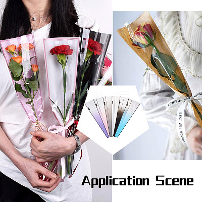 120Pcs 6 Colors Oriented Polypropylene(OPP) Plastic Gift Bags ABAG-MB0001-03-1