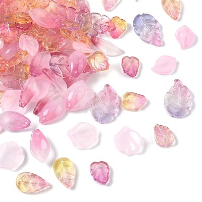 120Pcs 8 Styles Glass Pendants GLAA-FS0002-38-1