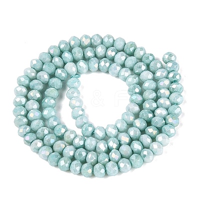 Anti-Tarnish Dyed Rondelle Glass Beads Strands LS-EGLA-T021-3mm-17-06-1
