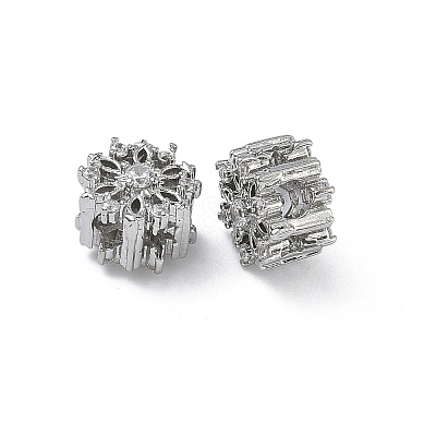 Brass Clear Cubic Zirconia Beads KK-D228-27P-1