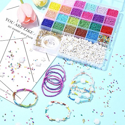 DIY Glass Beads Bracelets Mking Kits DIY-FS0006-54B-1