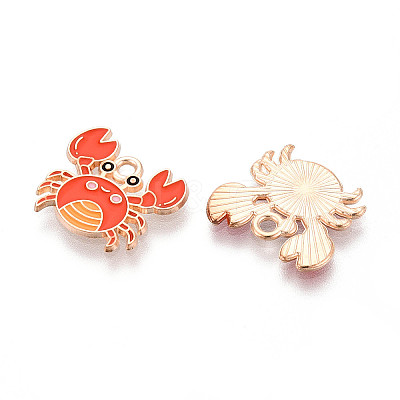 Marine Animals Alloy Enamel Pendants ENAM-T022-34G-1