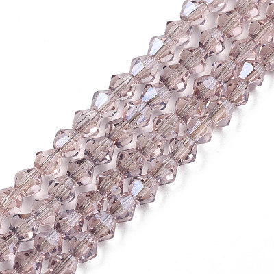 Electroplate Transparent Glass Beads Strands EGLA-Q026-016F-1