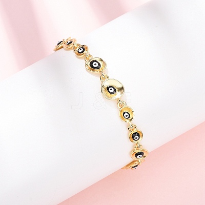 Brass Link Chain Bracelets for Women BJEW-D387-03G-04-1