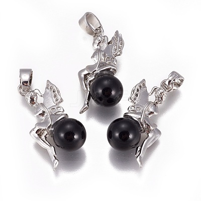 Natural Obsidian Pendants G-L512-E10-1