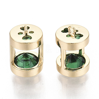 Brass Cubic Zirconia Charms KK-S356-067A-NF-1