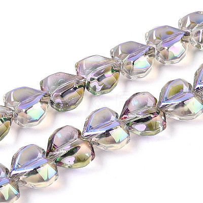 Electroplate Transparent Glass Beads Strands EGLA-B012-AB16-1