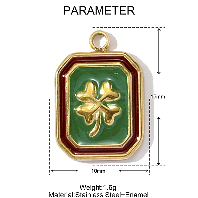 304 Stainless Steel Enamel Charms STAS-OY001-94G-1