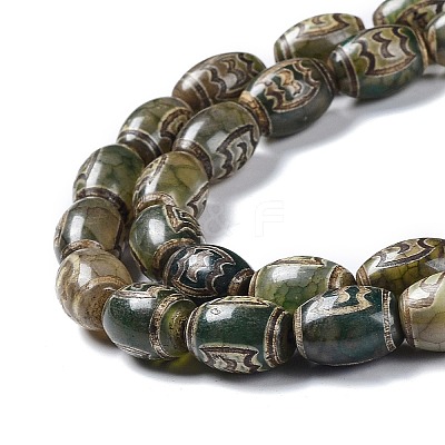 Tibetan Style dZi Beads Strands TDZI-E005-01N-1