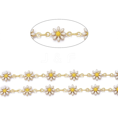 Handmade Brass Enamel Link Chains CHC-I035-13G-02-1