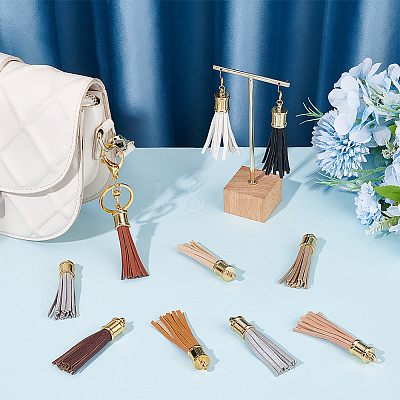 10Pcs 10 Colors Imitation Leather Big Tassel Pendants FIND-PH0008-25-1