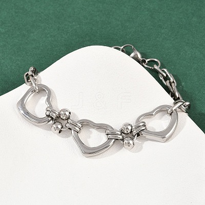 201 Stainless Steel Cable Chain Bracelets for Women BJEW-B143-14P-1