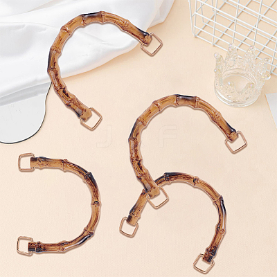 4Pcs 2 Styles Resin Imitation Bamboo Bag Handles DIY-BBC0002-90B-1