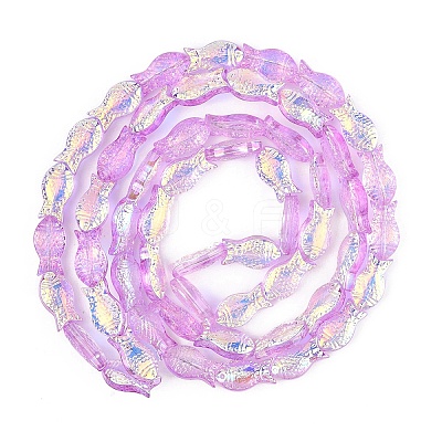 1 Strand Transparency Electroplate Glass Beads Strands GLAA-YW0004-90D-1