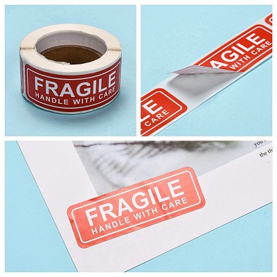 Fragile Stickers Handle with Care Warning Packing Shipping Label X-DIY-E023-04-1
