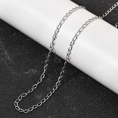 2MM Women's 304 Stainless Steel Twisted Chain Necklaces NJEW-A067-02P-1