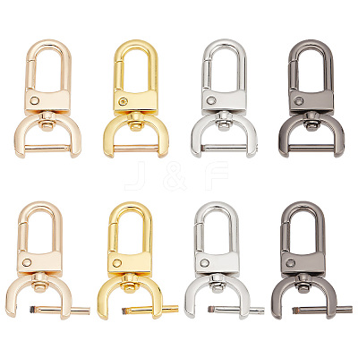 8Pcs 4 Colors Zinc Alloy Swivel Lobster Claw Clasps FIND-PH0008-62C-1