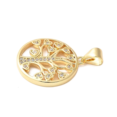 Brass Micro Pave Cubic Zirconia Pendants KK-D357-02A-G-1