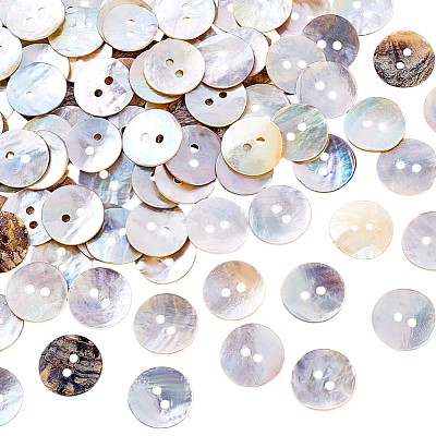 100Pcs Natural Akoya Shell Buttons BUTT-PH0001-41A-1