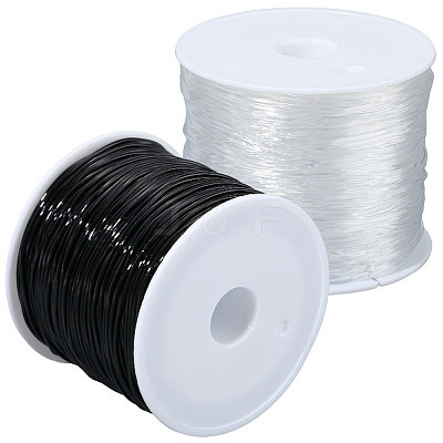 2Rolls 2 Colors Round Crystal Elastic Stretch Thread EW-PA0001-01B-1
