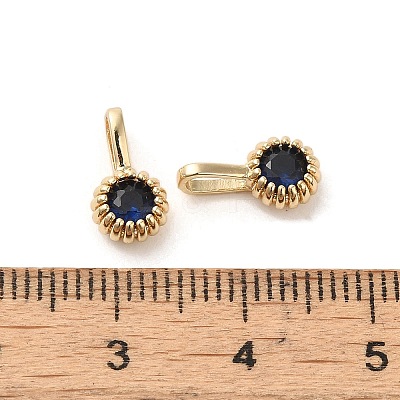 Brass Micro Pave Cubic Zirconia Charms KK-Z040-01C-1