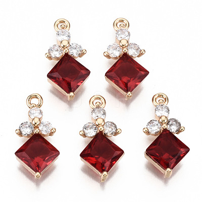 Brass Micro Pave Cubic Zirconia Links KK-R111-012-A02-1