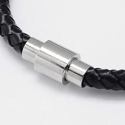 Braided Leather Cord Bracelets BJEW-I199-07-1