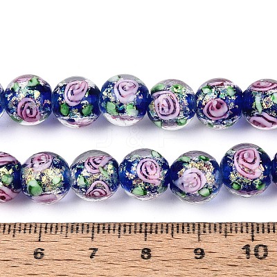 Handmade Foil Glass Beads Strands FOIL-N033-04B-1