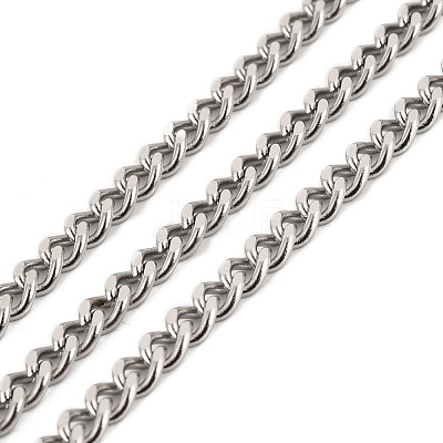 Tarnish Resistant 304 Stainless Steel Cuban Link Chains CHS-K016-03B-P-1