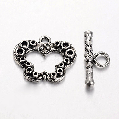 Butterfly Tibetan Silver Toggle Clasps AB2115Y-1