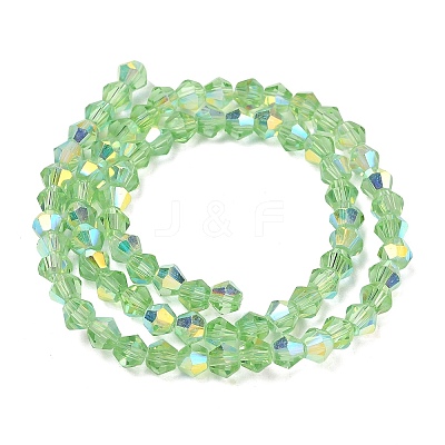 Electroplate Transparent Glass Beads Strands EGLA-K015-18N-1