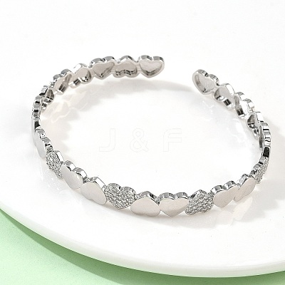 Brass Micro Pave Cubic Zirconia Bangles BJEW-C144-02P-1