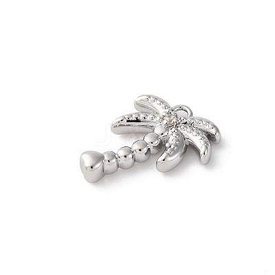 Brass Pave Clear Cubic Zirconia Pendants KK-V016-01P-1