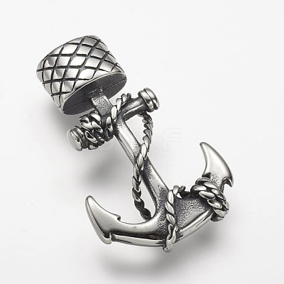 304 Stainless Steel Anchor Hook Clasps X-STAS-F063-59-1