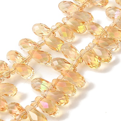 Electroplate Transparent Glass Beads Strands EGLA-B006-01A-FA01-1