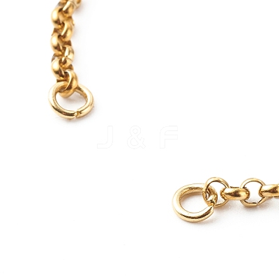 Handmade 304 Stainless Steel Rolo Chain Bracelets Making Accessories AJEW-JB01026-03-1