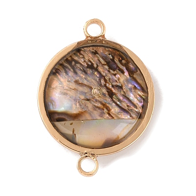Natural Abalone Shell/Paua Shell Connector Charms KK-WH0031-05D-1