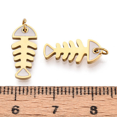304 Stainless Steel Enamel Pendants STAS-N115-02A-G-1