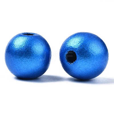 Painted Natural Wood European Beads WOOD-S057-067-1