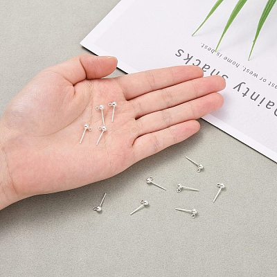 925 Sterling Silver Ear Stud Findings X-STER-K167-042C-S-1